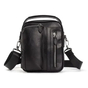 Factory Classic Fashion Men’s Shoulder Crossbody Bags Leather Men’s Sling Messenger Bags With Front Pocket