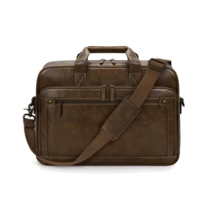 Factory Custom Brown Retro Satchel Bag Men’s Crossbody Bag Briefcase Vintage Messenger Bag for Works and Office