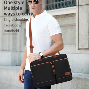 Factory Custom Handbag Retro Crossbody Men’s Business Briefcase Office Messenger Men’s 15 Inch Laptop Bag