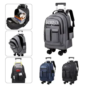 Factory Custom Laptop Bag Large Capacity Rolling Backpack Travel Bag Waterproof Business Laptop Backpack Men’s Christmas Gift