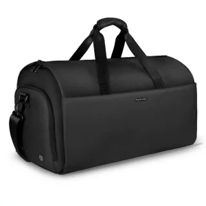 Factory Custom Logo Large Capacity Oxford Nylon Waterproof Black Men’s Travel Soft Duffle Bag with Zipper Closure