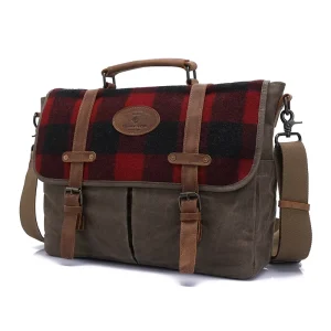 Factory Custom Men’s Vintage Cross Body Satchel Waxed Canvas Laptop Bag Canvas Single Shoulder Crossbody Messenger Bag