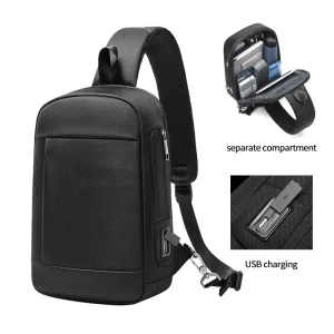 Factory Custom logo Business Multifunctional Waterproof Anti Theft Sling Bag Men’s Chest Bag