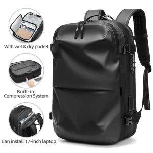 Factory Direct Durable Large Capacity Men’s Laptop Backpack Carry on Dry Wet Pocket TSA Lock Outdoor Travel Backpack