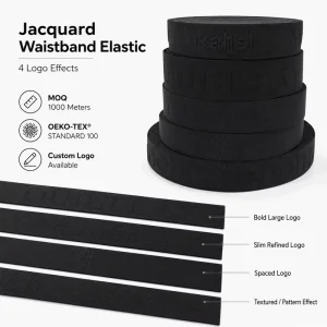 Factory Direct Embossed Jacquard Webbing 3D Effect Elastic Tape Sportswear Waistband Skin-friendly OEKO-TEX 100 Certified