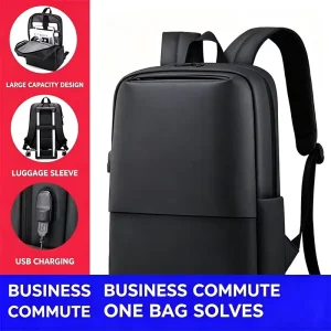 Factory Direct Large Capacity Business Backpack USB Charging Port Luggage Sleeve Waterproof Men’s Travel Laptop Bag