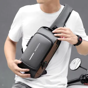 Factory Direct Men USB Charging Travel Outdoors Sports Sling Bag Cross Body Neck Messenger Bag for Men