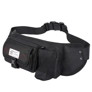 Factory Direct Sale Men’s Outdoor Waterproof Fanny Pack Black Bum Waist Bag