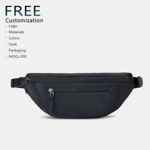 Factory Direct Sale Men’s Waist Bag Fashion Carnival Waist Pouch with Zipper Closure Crossbody Waterproof Polyester Outdoor