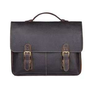 Factory Direct Sales Men’s First-Layer Cowhide Genuine Leather Waterproof Hard Case Business Travel Briefcase Street Trends