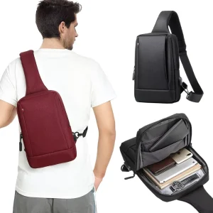 Factory Fashion Outdoor Sport Single Shoulder Waterproof Cross Body Bag Travel Sling Chest Bag with USB Charging Port