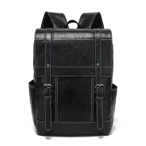 Factory Genuine Embossed logo Leather Men’s Laptop Backpack Bag Custom Real Leather Backpack for Men