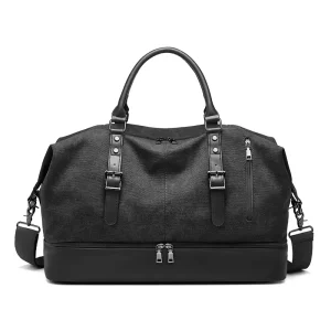 Factory High Quality Large Capacity Men’s Travel Luggage Solid Color Canvas Suitcase Duffel Bag