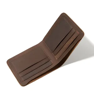Factory High Quality Men Purse Men’s Genuine Leather Slim Real Leather RFID Cardholder Wallets
