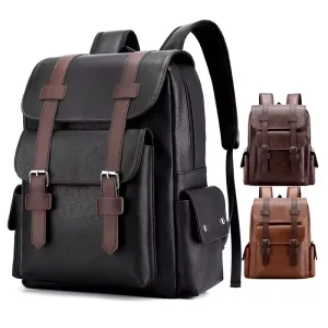 Factory High Quality PU Business Large Capacity Waterproof Travel Bag High School Laptop Backpack