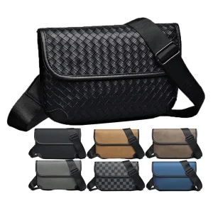 Factory Men’s Crossbody Bags High quality PU Leather Chest Bags Fashionable and Casual Street Trendy Men’s Bags