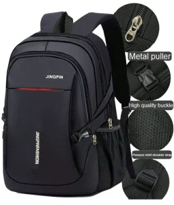 Factory Men’s Korean Style Large Capacity School Backpack Waterproof Nylon Lining High School Student Travel Bag