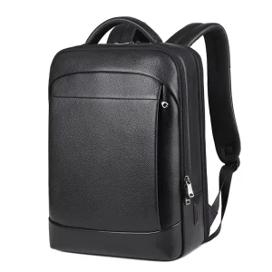 Factory Men’s Large Capacity Leather Business Backpack Waterproof Cross Border Cowhide Genuine Leather Laptop Backpack