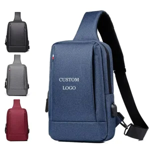 Factory Men’s Portable Oxford Cloth Chest Packs Sling Bag Crossbody Outdoor Sport Shoulder Waist Travel Bag with USB