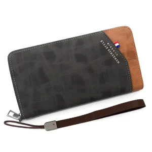 Factory Men’s RFID Shielding Wallet Genuine Leather Double-Fold Slim Multi-Card Slots Money Bag