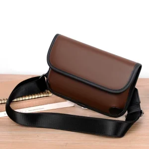 Factory New Men’s Casual Crossbody Bag Multi function Small Waterproof PU Leather Chest Bag Shoulder Bag Fashionable