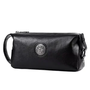 Factory New Style Men’s Clutch Bag Business Casual Soft PU Leather Waterproof Zipper Closure Fashion Trend Handbag