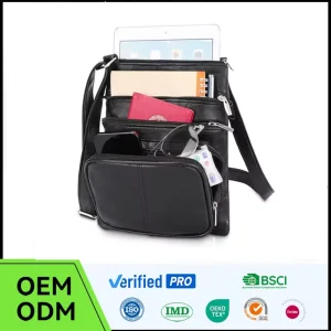 Factory OEM Waterproof Anti Theft Durable PU Leather Men’s Crossbody Bag Luggage Travel Shoulder Messenger Bag For Men Women