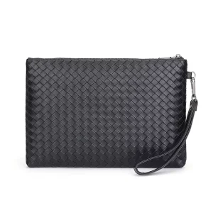 Factory Online New Style Men’s PU Woven Clutch Bag Fashion Casual Messenger Mobile Phone Lightweight Waterproof