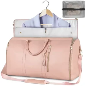 Factory Price Foldable Women’s Travel Convenient Carry on Garment Bag Large PU Leather Duffel Bag Men’s Business Travel Bag