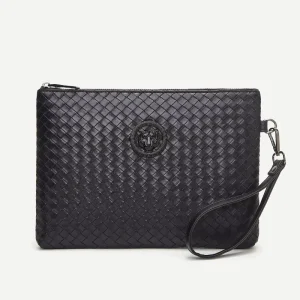 Factory Price Men’s Handbag tiger Head Large Capacity High Quality Soft PU Leather Business Envelope Bag Men’s Handbag