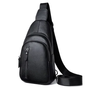 Factory Price Men’s Leather Chest Bag Casual Classic Single Shoulder Cowhide Crossbody Bag for Men