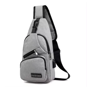 Factory Price Simple Men’s Oxford Chest Bag Lightweight Sports Shoulder Crossbody Bag Sports with USB Charging Port