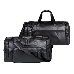 Factory Production and Handmade Custom Oil Waxy Vegan Leather Gym Duffel Travel Bags for Men