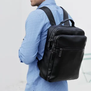 Factory Stock Men’s Genuine Leather School Business Computer Backpacks Travel Bag Laptop Bags Backpack with USB