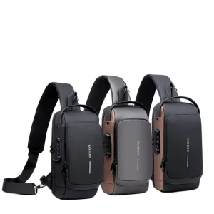 Factory Straight Hair Men’s Chest Multi-Function USB Charging Password Lock Bag Single Shoulder Backpack