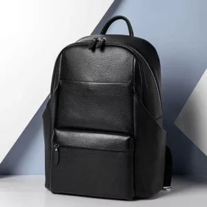 Factory Top Grain Genuine Leather Men’s Backpack High Quality Fashion Multi functional Business Laptop Bag