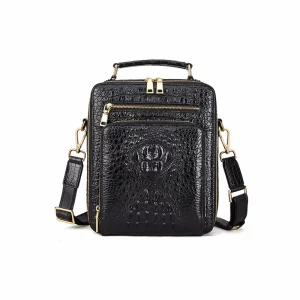Factory crocodile Back Bone Leather Men’s Handbag Wear resistant and High quality Crossbody Bag