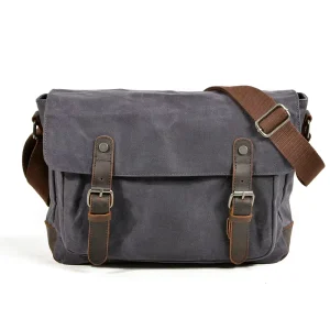 Factory for Plain Messenger Bags for Men Canvas Shoulder Messenger Bags Genuine Leather Messenger Bags