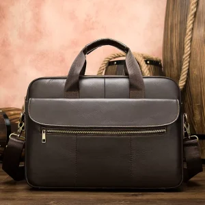 Factory’s New Fashionable Genuine Leather Men’s Business Laptop Bag Zipper Closure Designer Briefcases for Lawyers