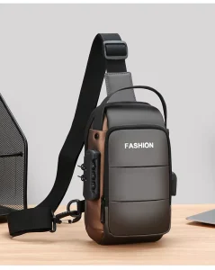 Fashion Anti Theft Men’s Messenger Bag Multi Function Men’s Shoulder Crossbody Bag with USB Sacoche Homme