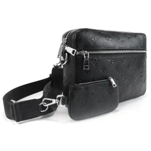 Fashion Black Custom Men’s Messenger Shoulder Crossbody Bags Genuine Leather Men Bags Luxury for Men Wallet
