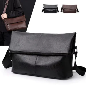 Fashion Business PU Large Capacity Crossbody Bag for Men Lightweight and Suitable for Business Meetings and Carrying Documents