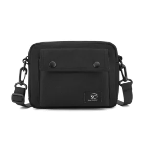 Fashion Casual Custom Logo Nylon Adjustable Sport Waist Chest Sling Fanny Pack Black Travel Bag