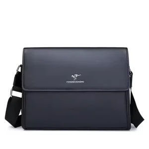 Fashion Casual Men’s Shoulder Bag Business Crossbody Bag Men’s PU Leather Large Capacity Messenger Bag