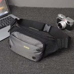 Fashion Cord Cross Body Men’s Belt Bum Hip Belly Bag Leisure Sports Oxford Fabric Waist Bag with Adjustable Shoulder Strap