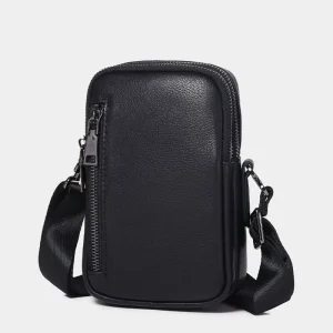 Fashion Cowhide Leather Crossbody Bag Men’s Casual Travel High Quality Shoulder Strap Small Messenger Bag for Male Daily Outfit