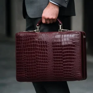 Fashion Crocodile Genuine Leather Briefcase Men’s Business Bag Office Bag