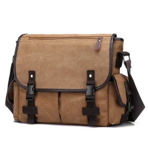 Fashion Crossbody Bag Messenger Shoulder Bag Classic Vegan Canvas Messenger Bag for Men