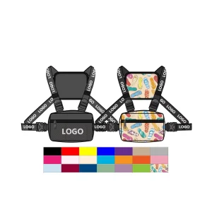 Fashion Custom Pattern Printing Men’s Crossbody Shoulder Bag for Adults Everyday Street Wear Tactical Zipper Chest Rig Pack
