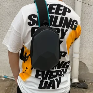 Fashion Custom Pvc Men’s Chest Bags with USB Cross Body Sling Chest Bag for Men